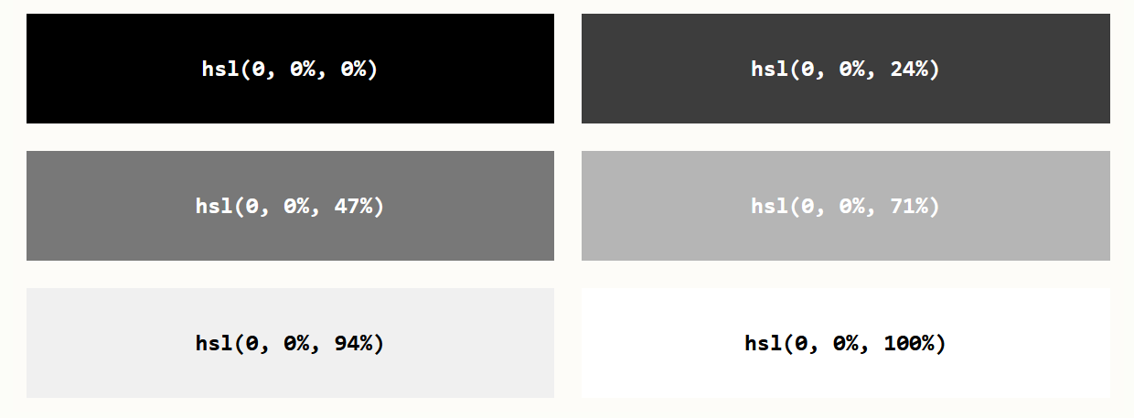 CSS HSL颜色